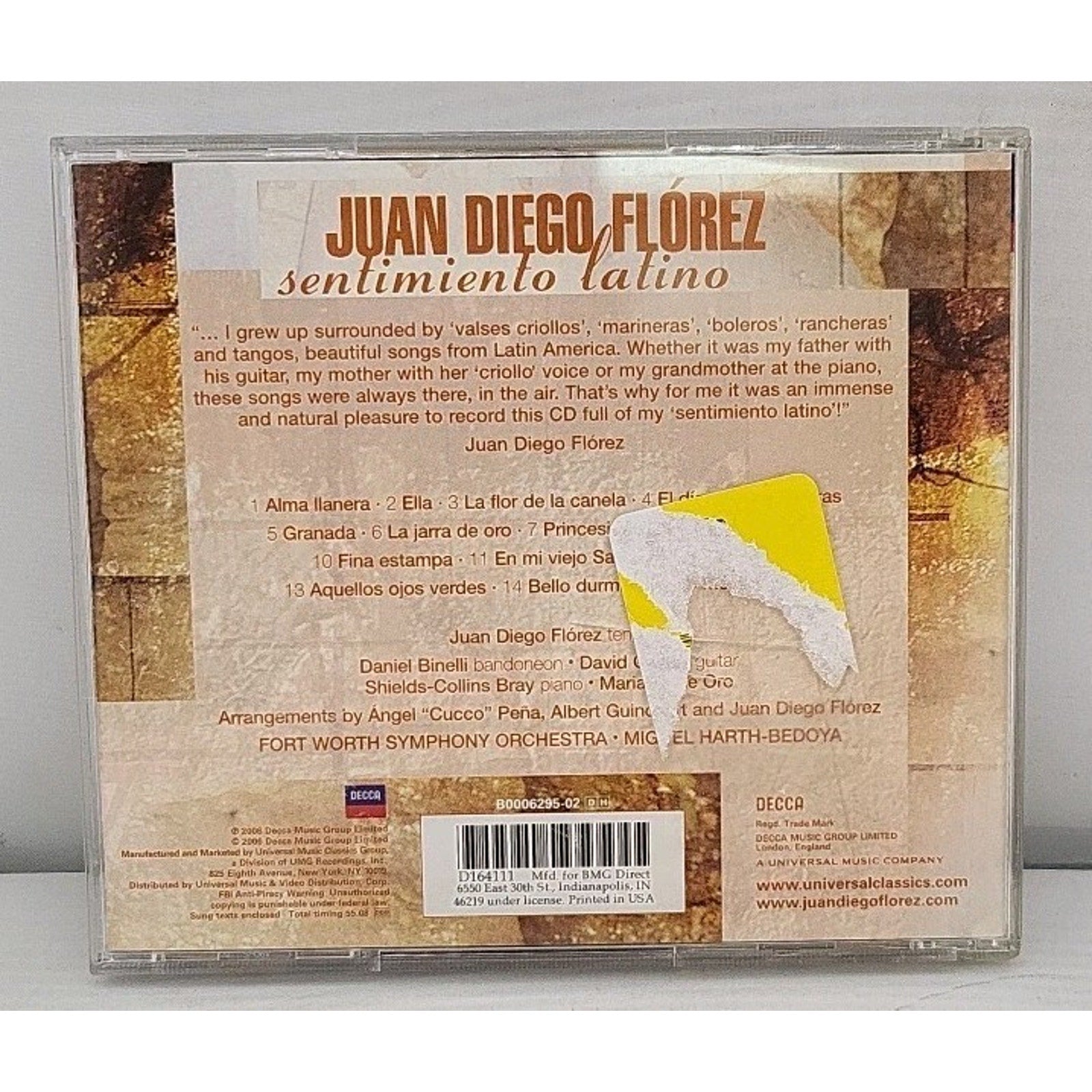 Sentimiento Latino by Florez, Juan Diego (CD, 2006)
