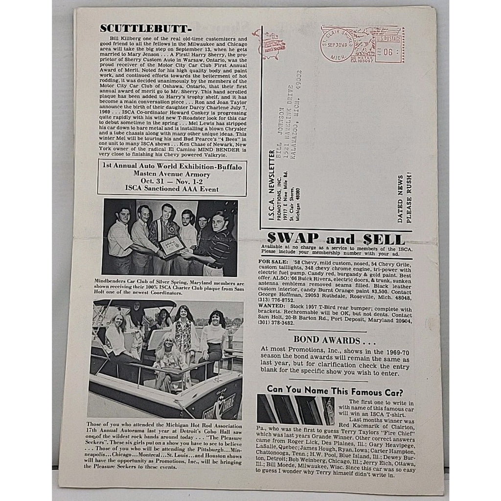 ISCA Newsletter September 1969 Volume X Number 1