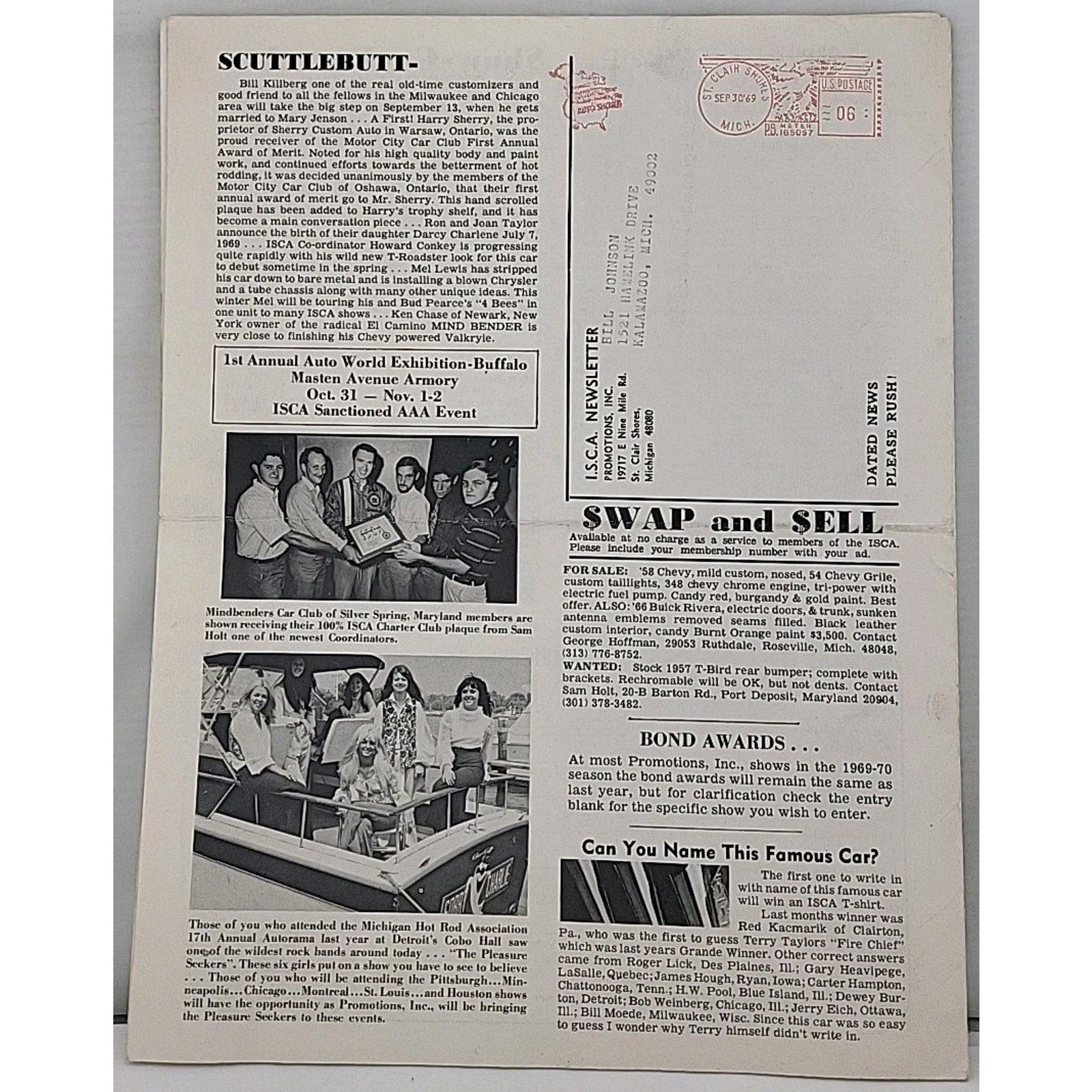 ISCA Newsletter September 1969 Volume X Number 1