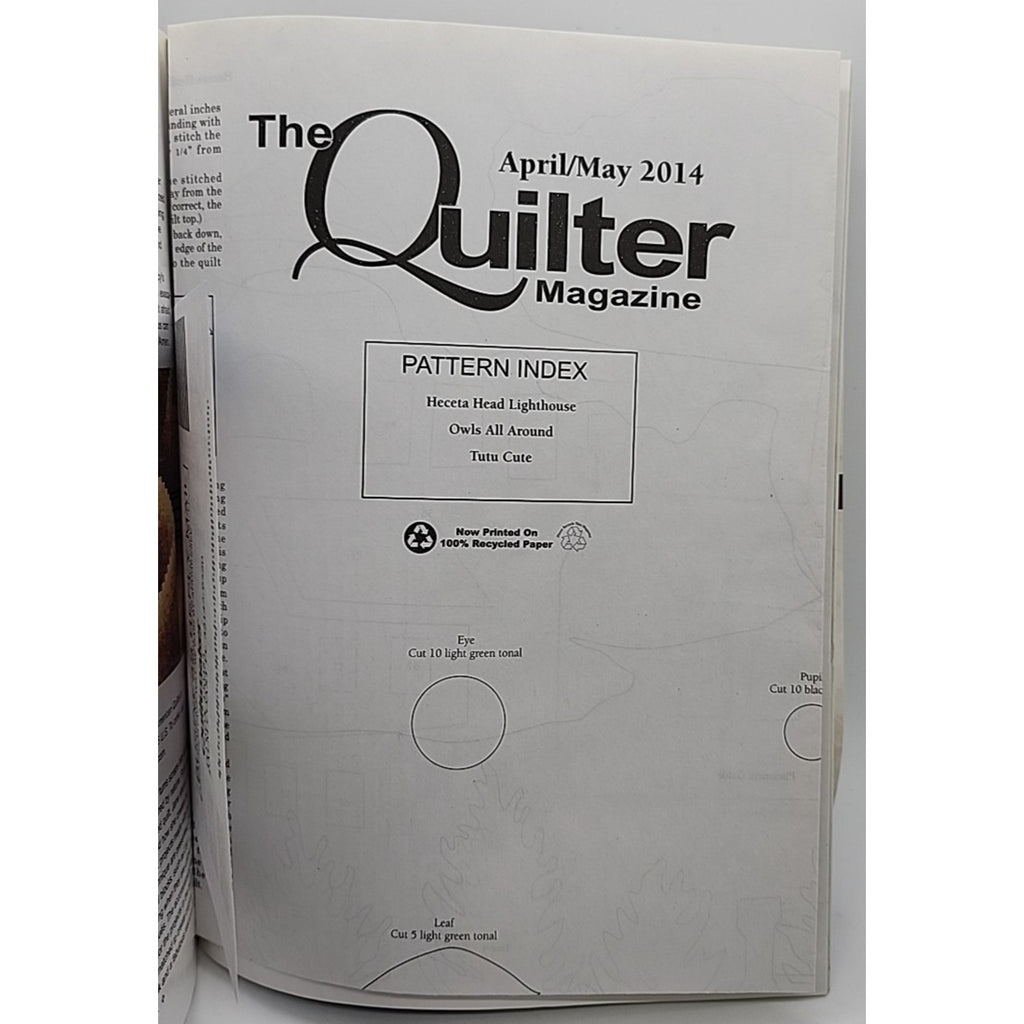 The Quilter Magazine April May 2014 Complete w/Full-Size Patterns - 14 Projects