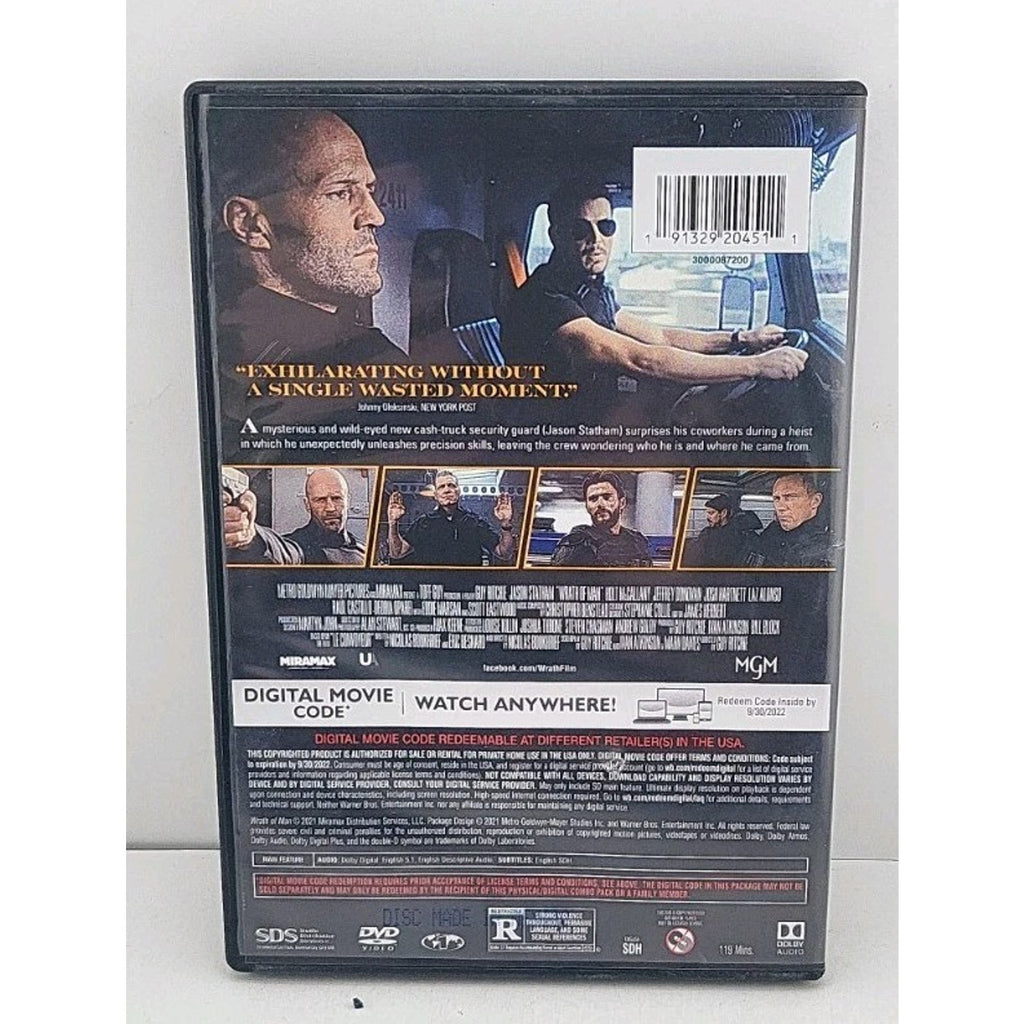 Wrath of Man (DVD, 2021)
