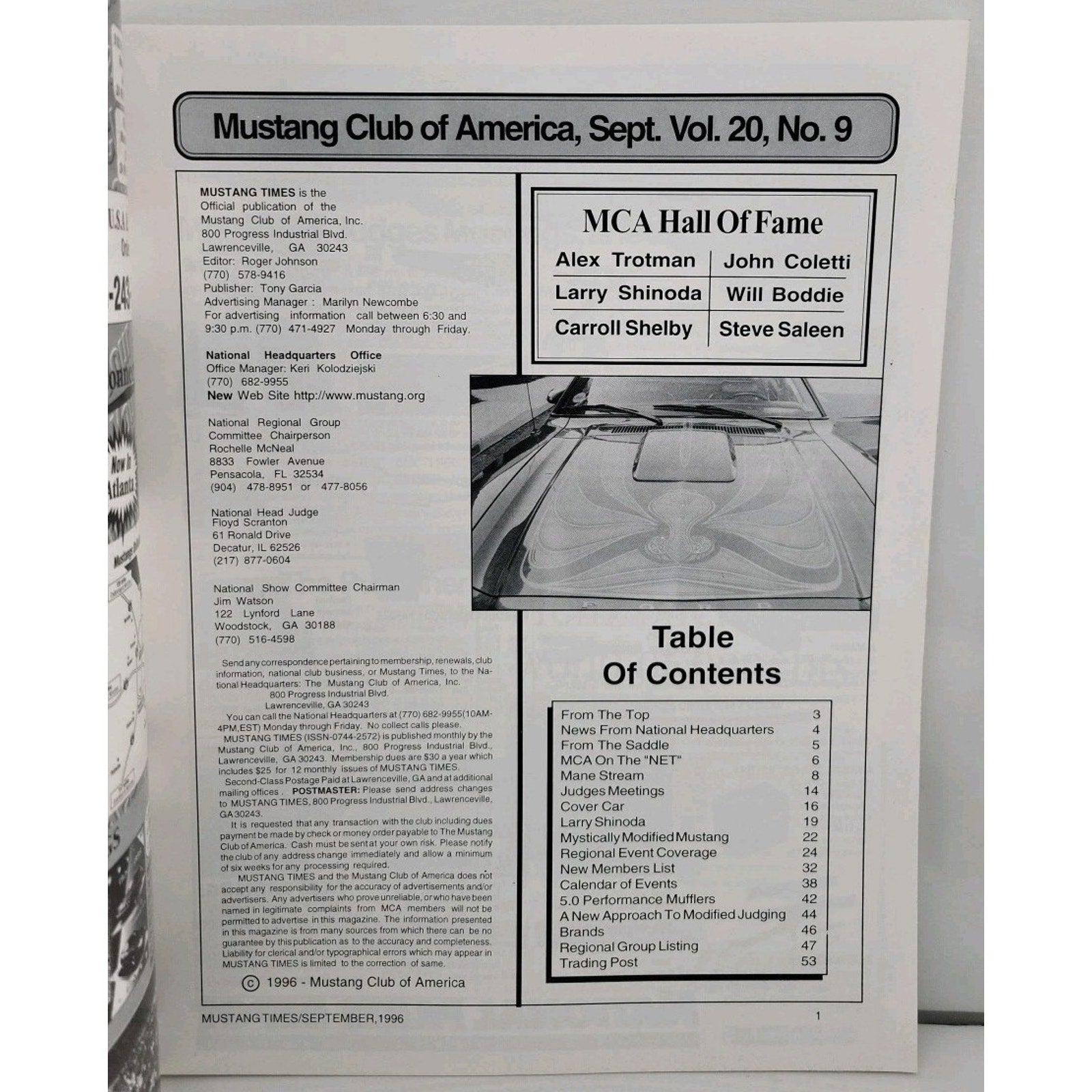 Mustang Times Magazine - September 1996 - Vol. 20 No. 9