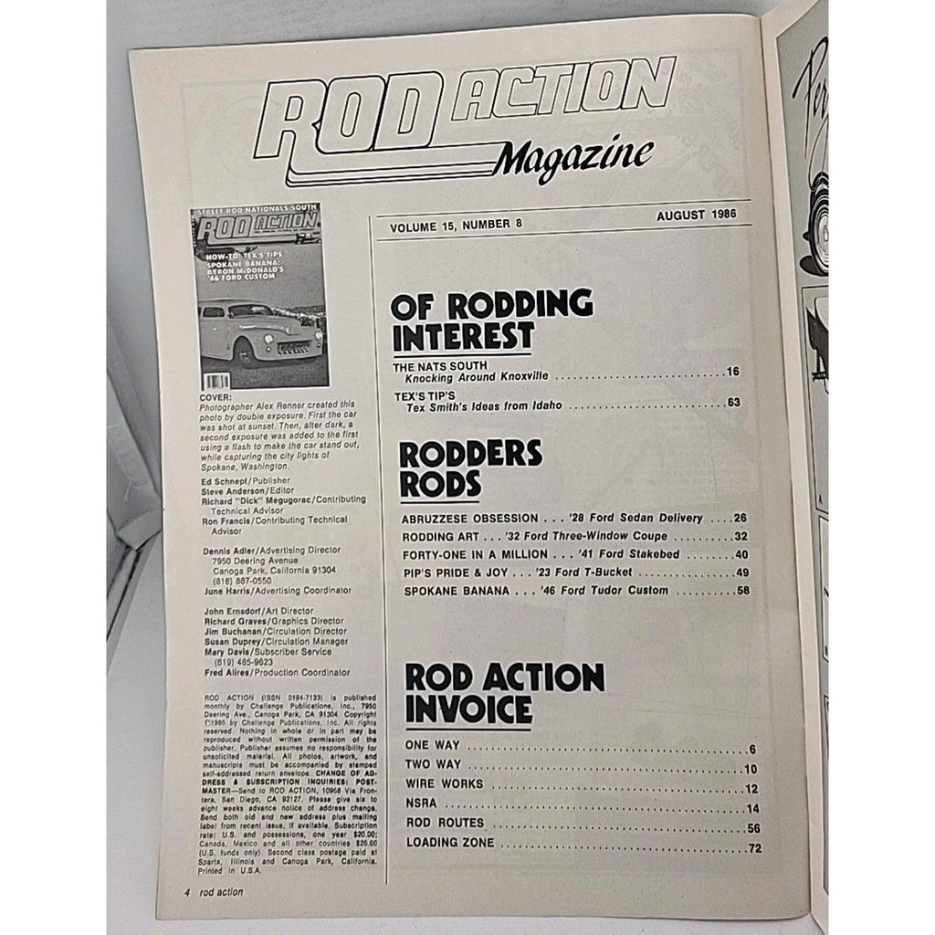 Rod Action Magazine - August 1986 - Vol. 15 No. 8
