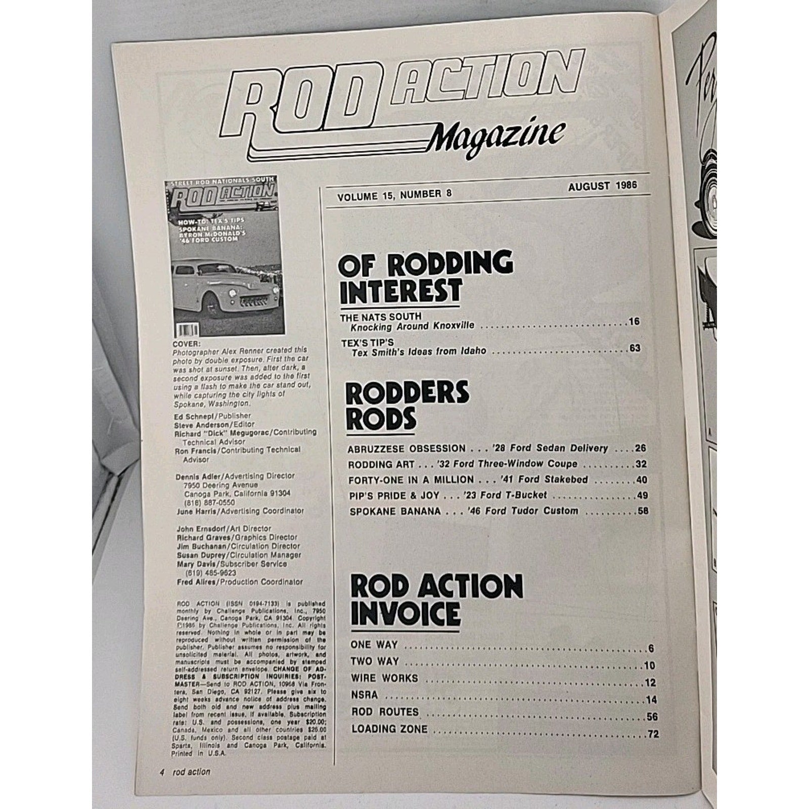 Rod Action Magazine - August 1986 - Vol. 15 No. 8