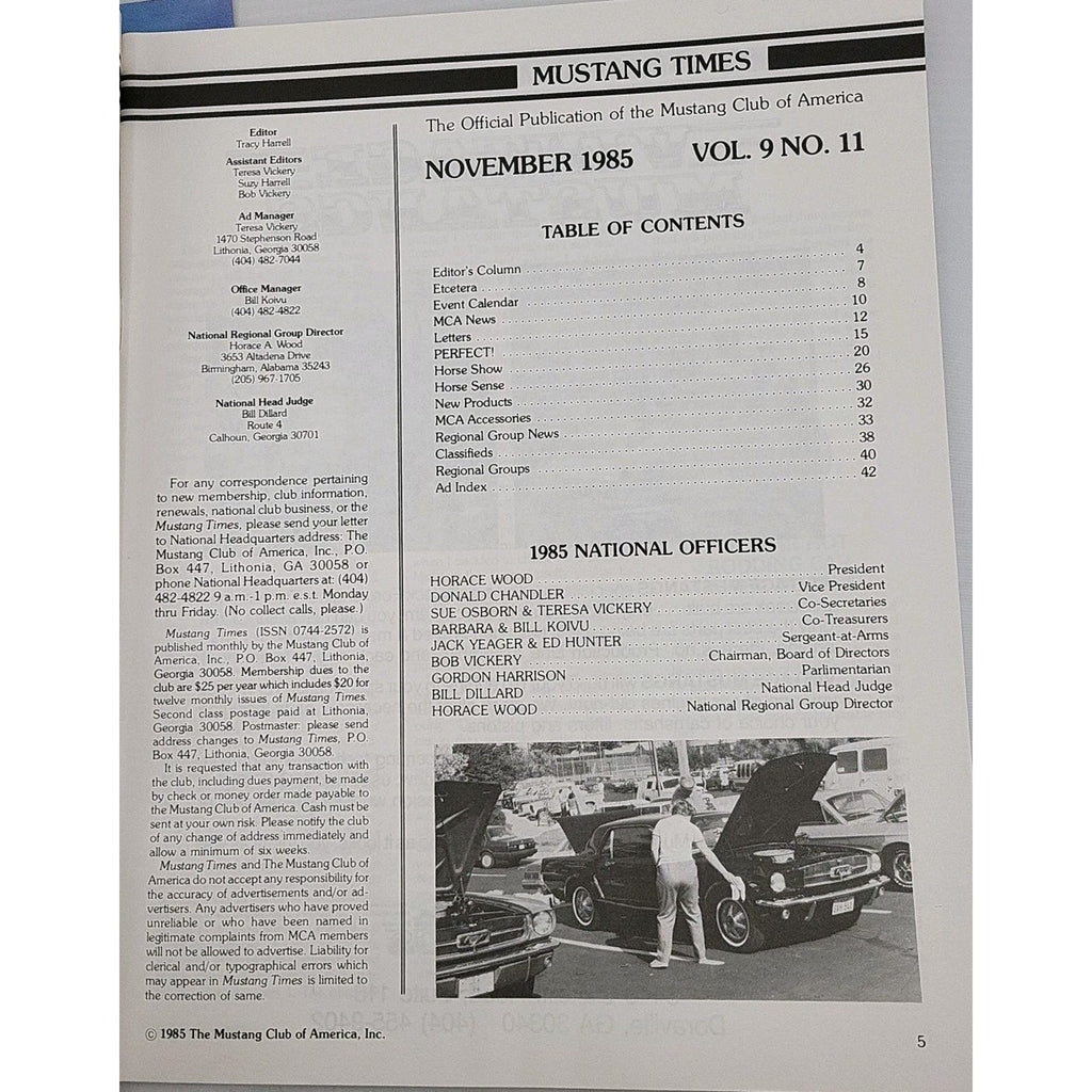 Mustang Times 1985 November Magazine