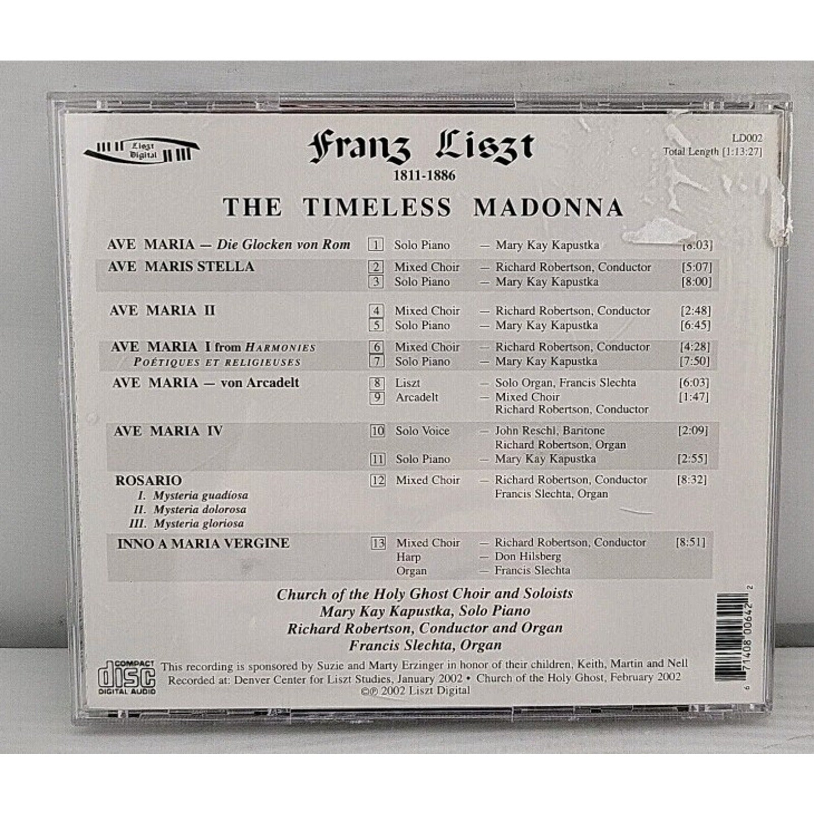 Timeless Madonna by Church of the Holy Ghost Choir (CD, 2004)
