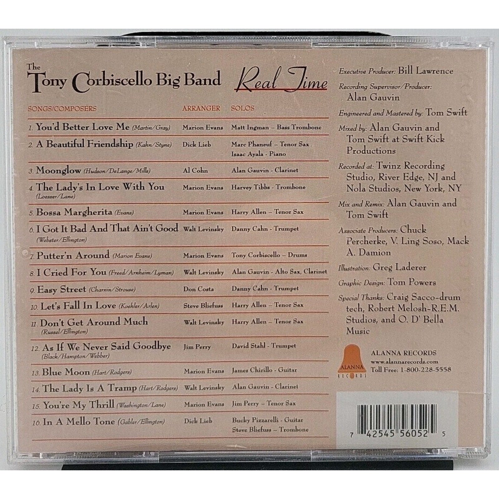 The Tony Corbiscello Big Band Real Time CD