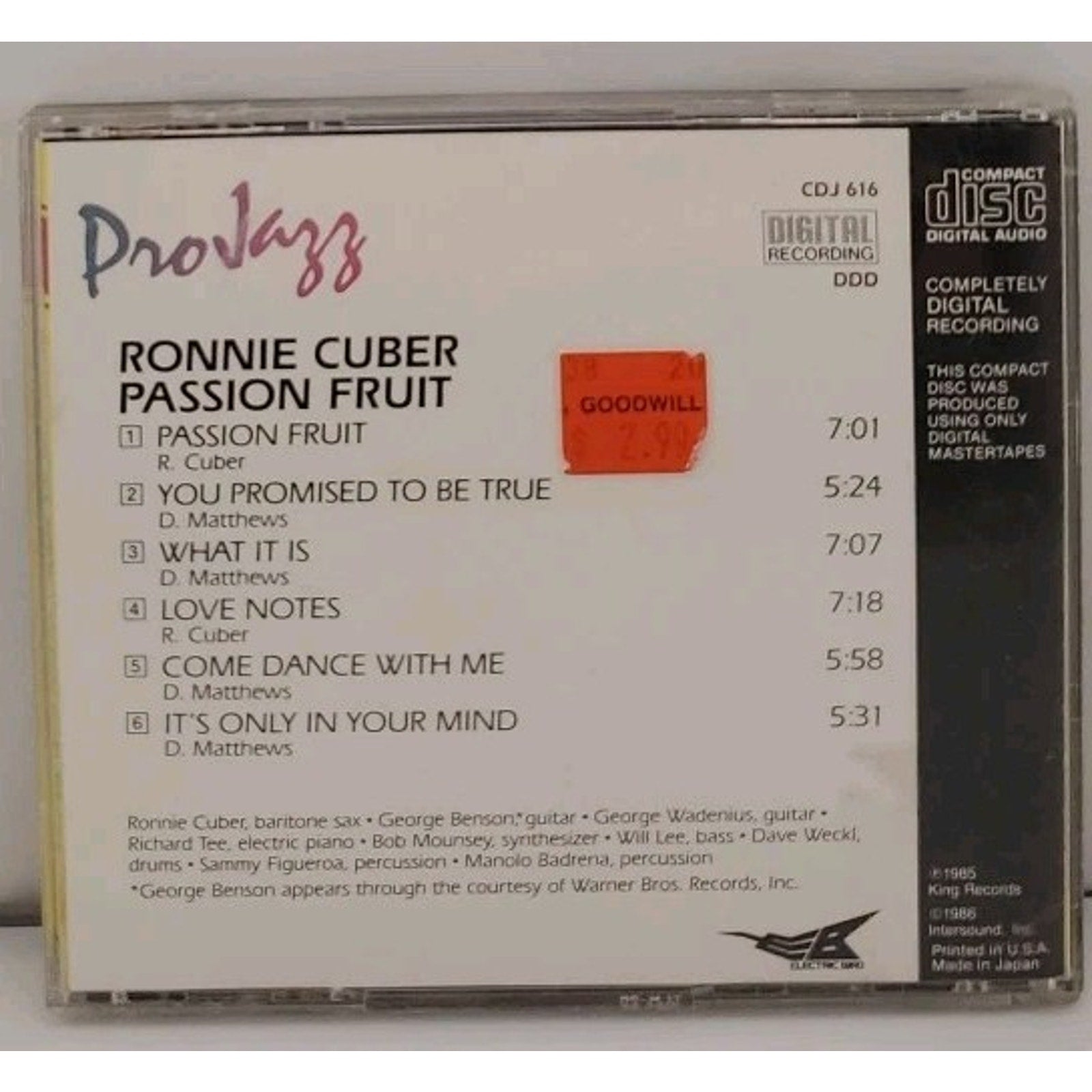 Ronnie Cuber - Passion Fruit!! CD