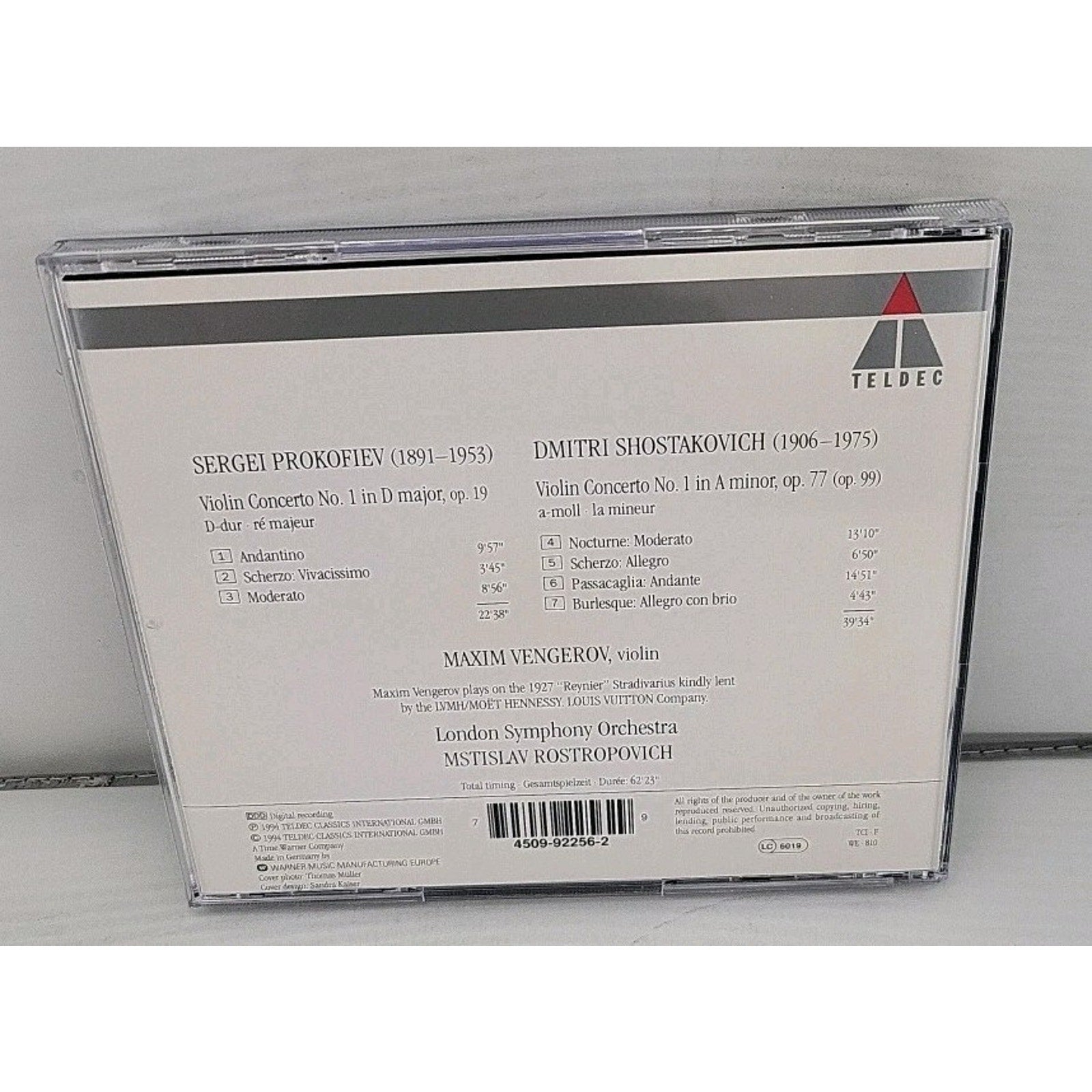 Violin Concertos by Prokofiev / Shostakovich / Vengerov (CD, 1994)