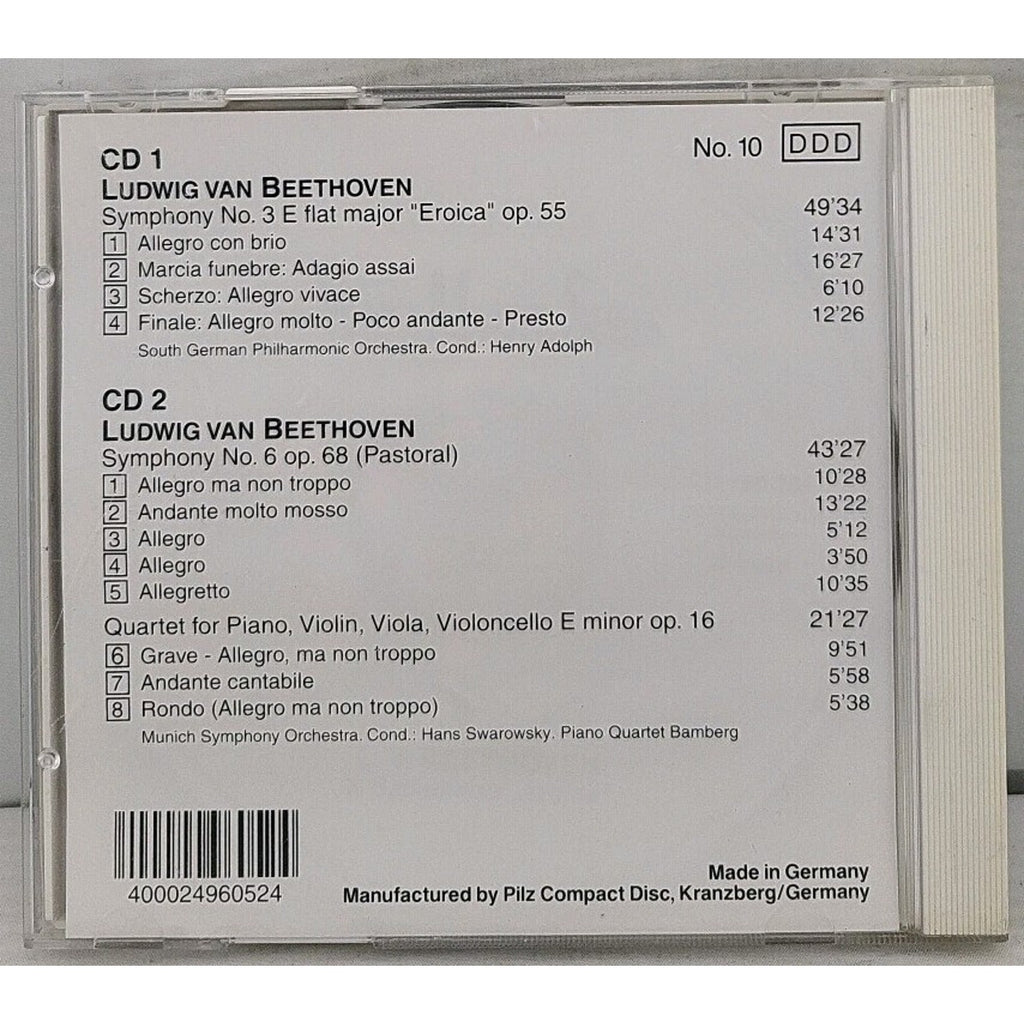Ludwig Van Beethoven - Symphony No.3 Eroica & No.6 Pastoral (2 CD Set, 1990)