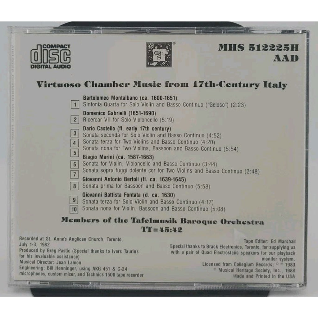 Virtuoso Chamber Music From 17th Century Italy (CD)