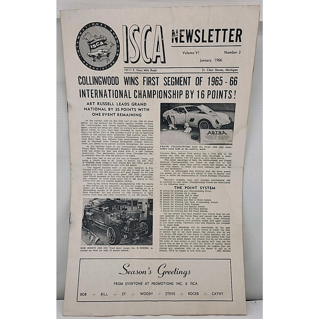 ISCA Newsletter January 1966 Volume VI Number 3