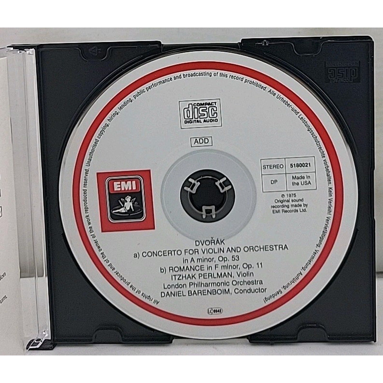 Dvorak: Violin Concerto Romance: Perlman - Audio CD