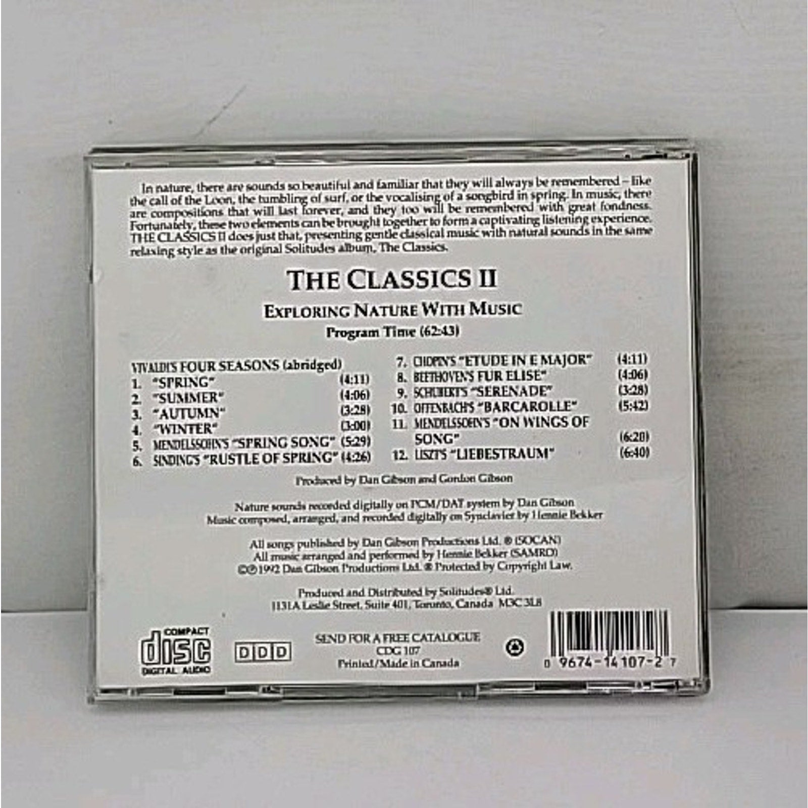 Dan Gibson's Solitudes The Classics II CD 1992 Nature Music Classical