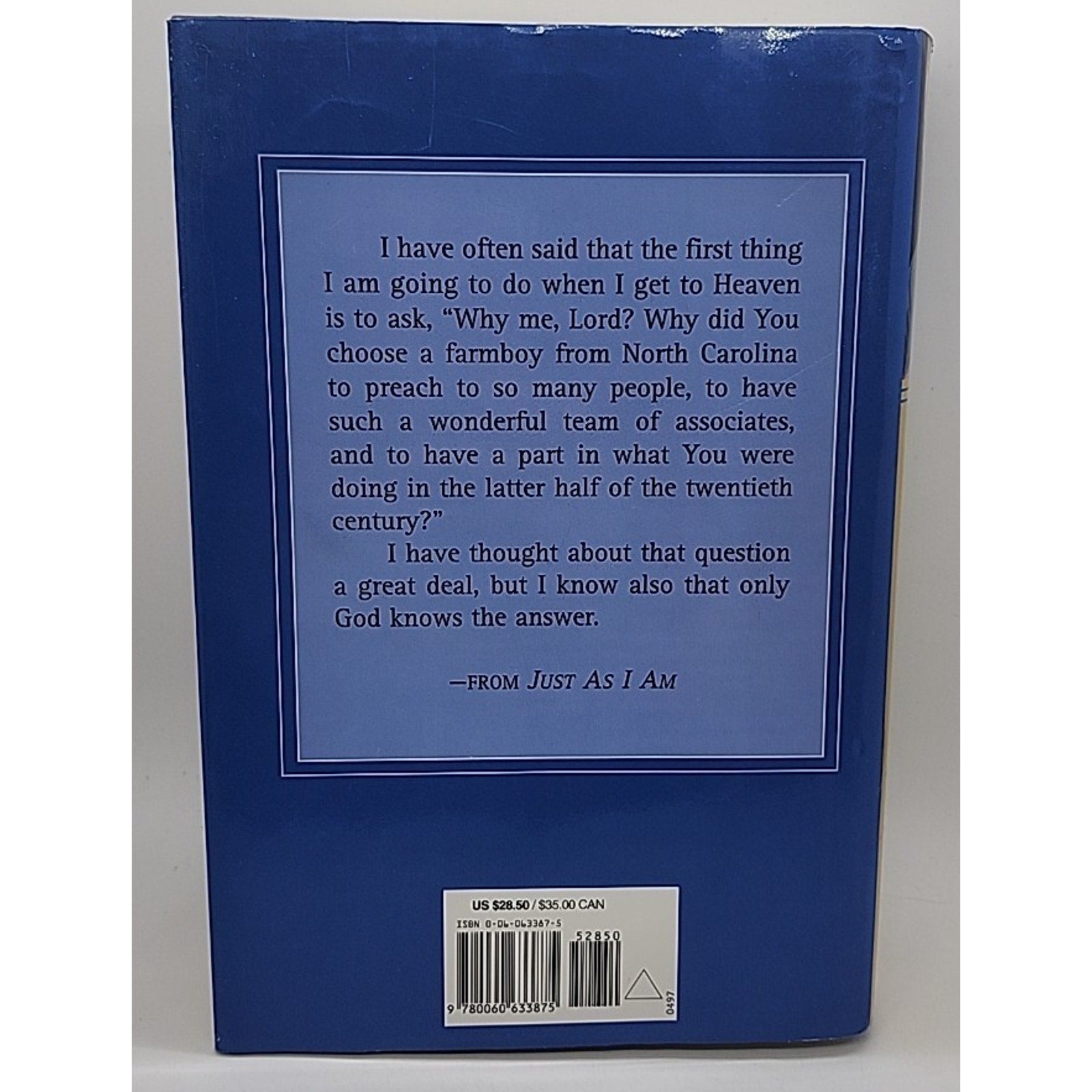 Just As I Am by Billy Graham (1997, Hardcover)