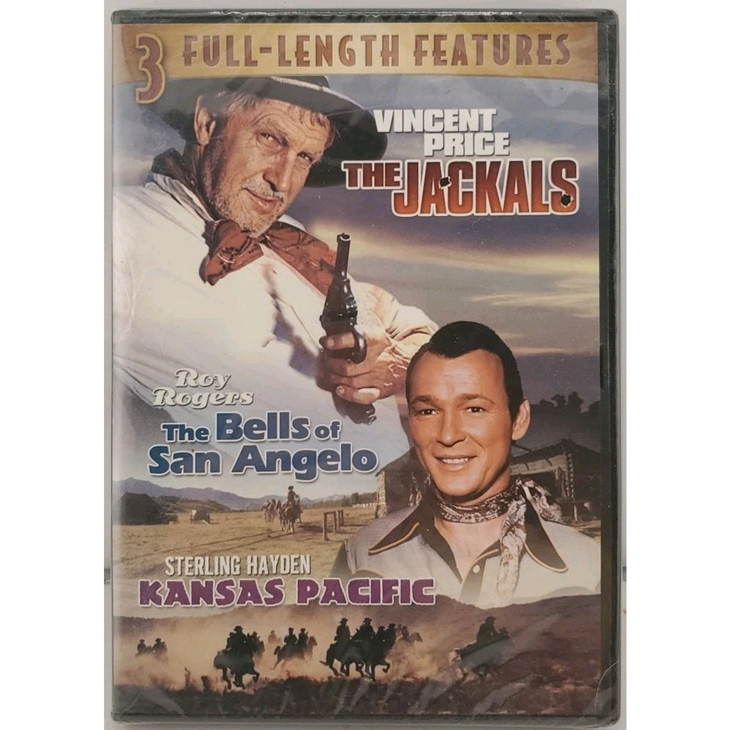 The Jackals / The Bells of San Angelo / Kansas Pacific (DVD, 2007) *Brand New*