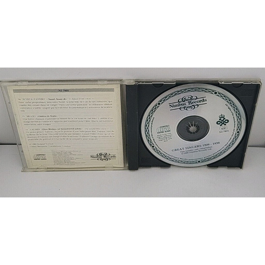 Prima Voce: Great Singers 1909-1938 CD