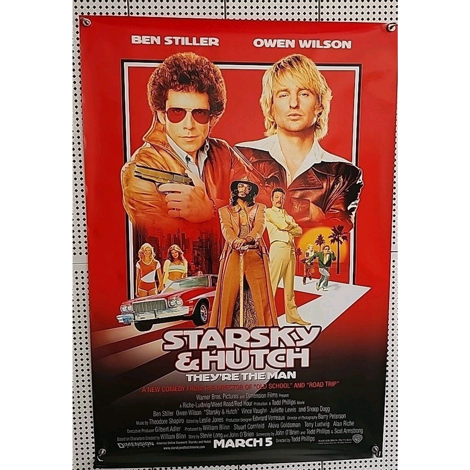 Starsky & Hutch Movie Poster 2 Sided Original 27x40 Ben Stiller Owen Wilson