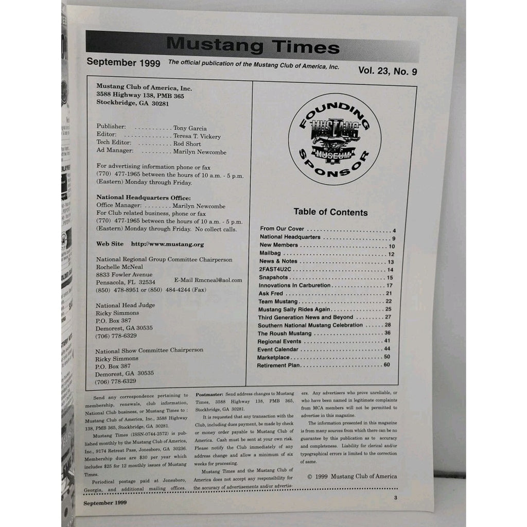 Mustang Times Magazine - August 1999 - Vol. 23 No. 8