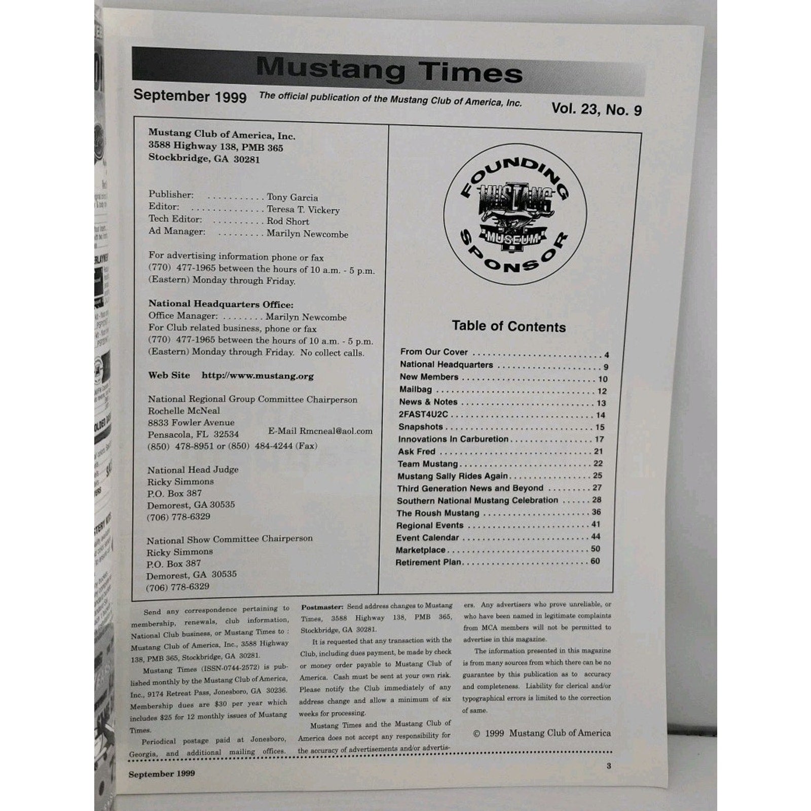 Mustang Times Magazine - August 1999 - Vol. 23 No. 8