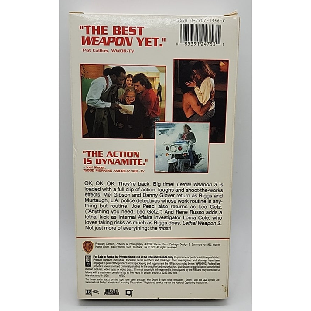 Lethal Weapon 3 (VHS, 1992)
