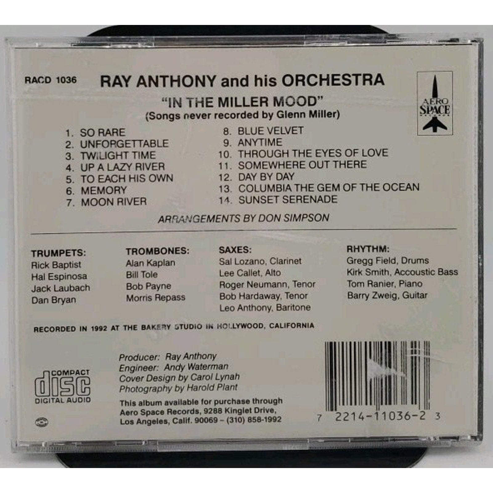 In the Miller Mood : Songs Never Recorded by Glenn Miller - Ray Anthony (CD)