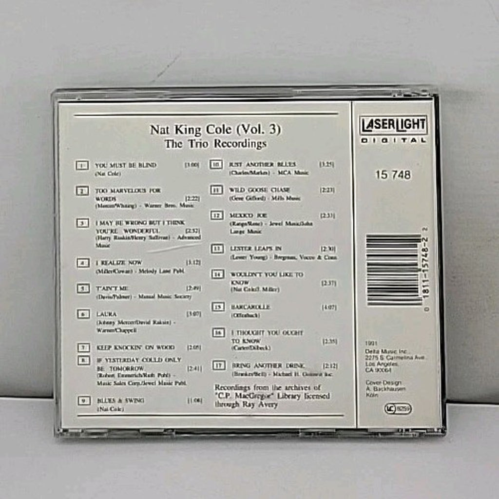 Nat King Cole Trio Recordings, Vol. 3 by Nat King Cole (CD, Oct-1991,...