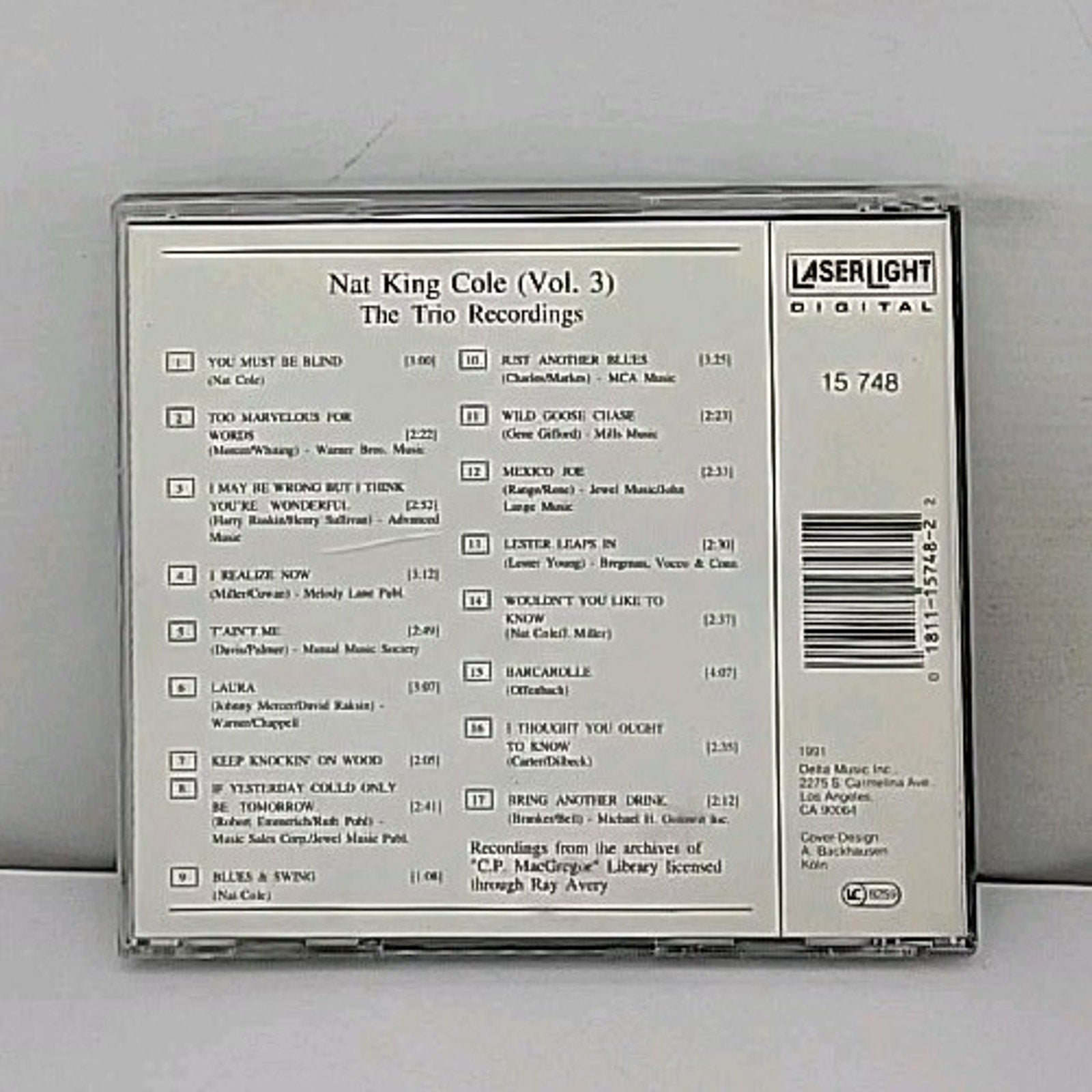 Nat King Cole Trio Recordings, Vol. 3 by Nat King Cole (CD, Oct-1991,...