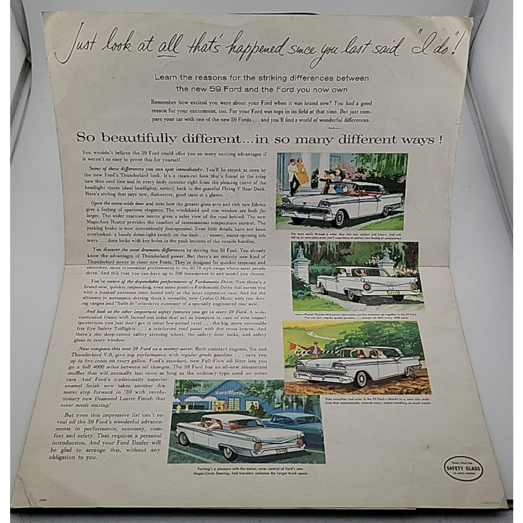 1959 Ford Galaxie Most Beautiful Wedding Of The Year Dealer Sales Brochure