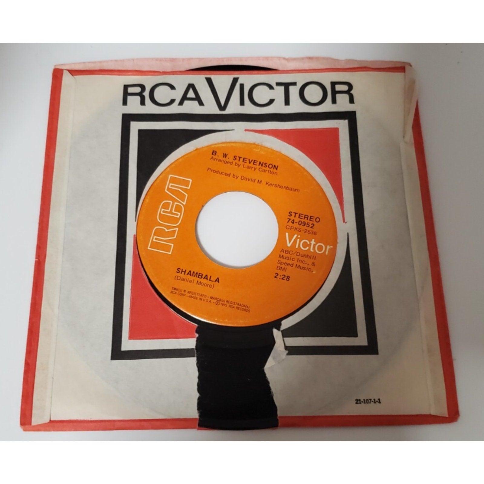B.W. Stevenson - Shambala - 45RPM Record - Singles