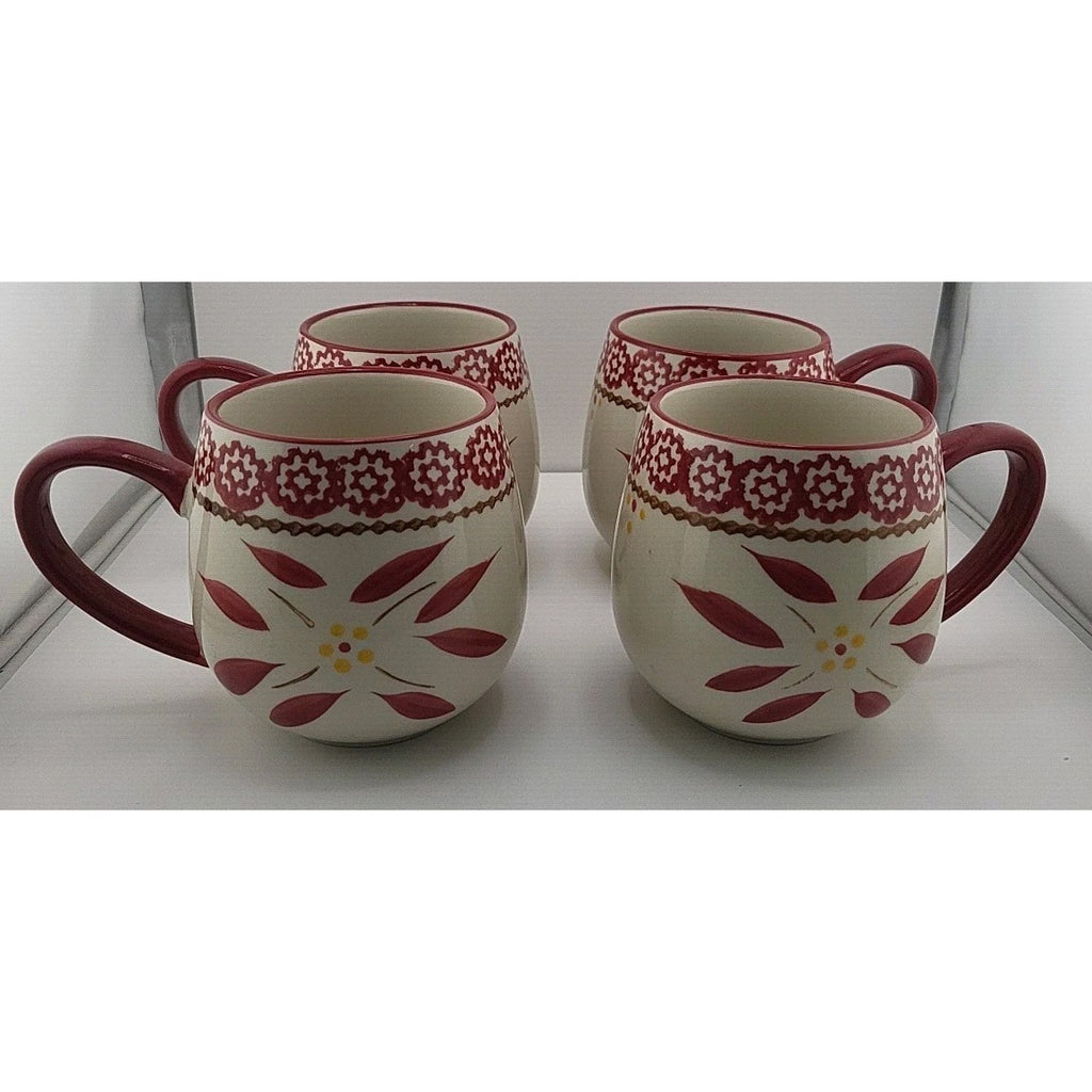 Temp-tations by Tara Old World Cranberry 14oz Mugs Set of 4