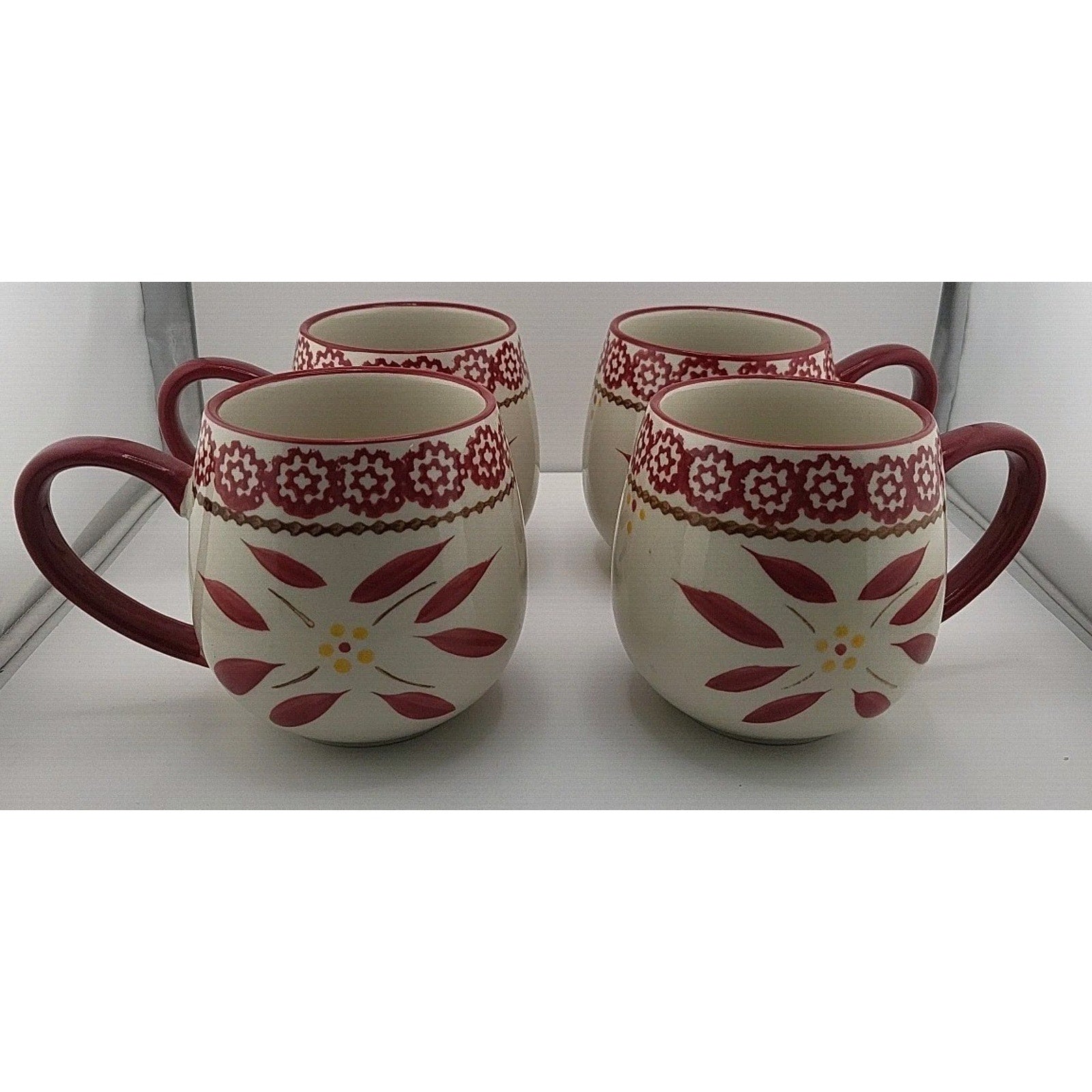 Temp-tations by Tara Old World Cranberry 14oz Mugs Set of 4