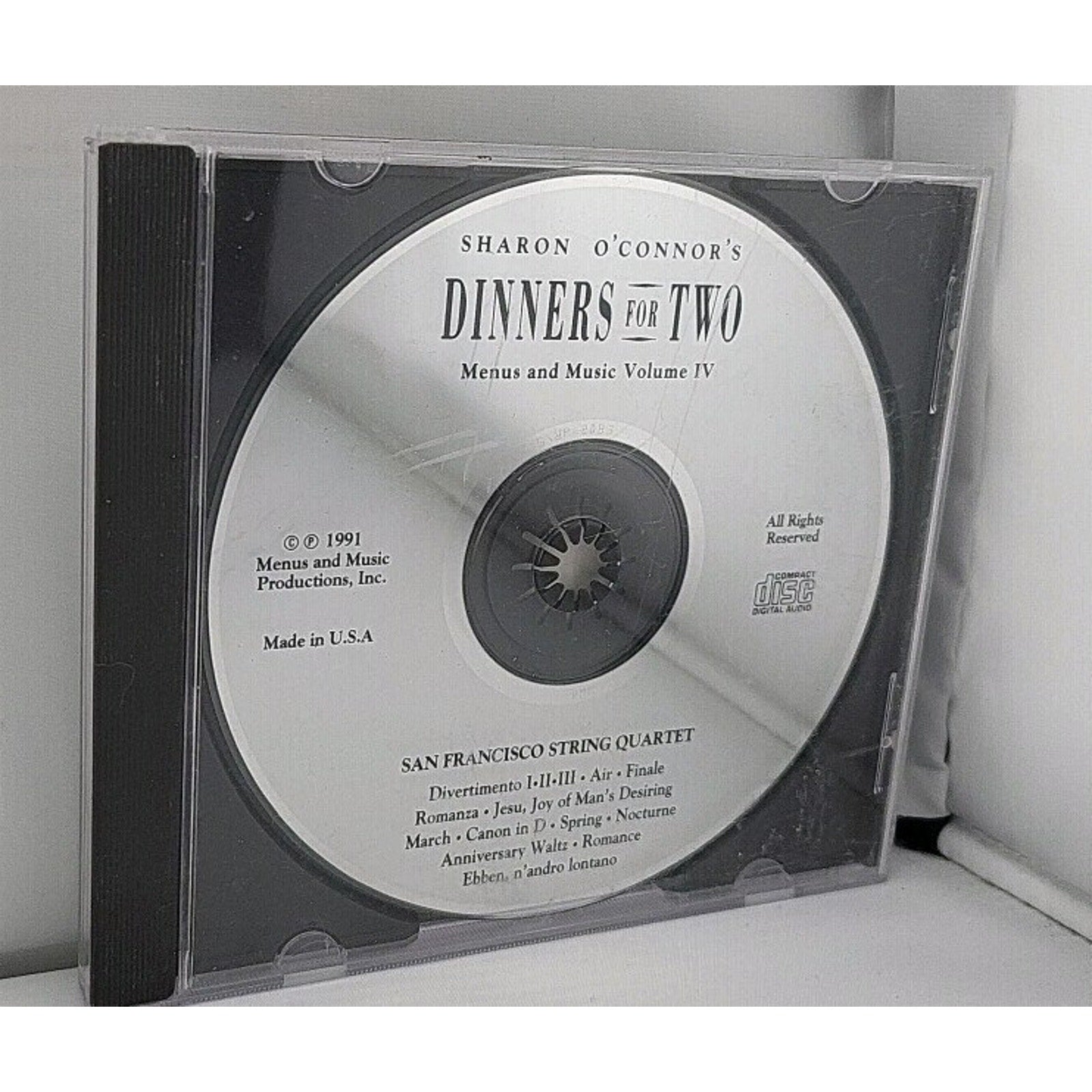 Sharon O'connor's Dinners For Two Menus And Music Vol. IV CD