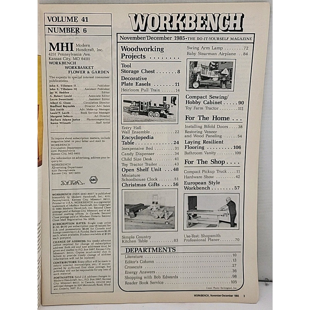 Workbench: The Do-It-Yourself Magazine - December 1985 - Volume 41 Number 6