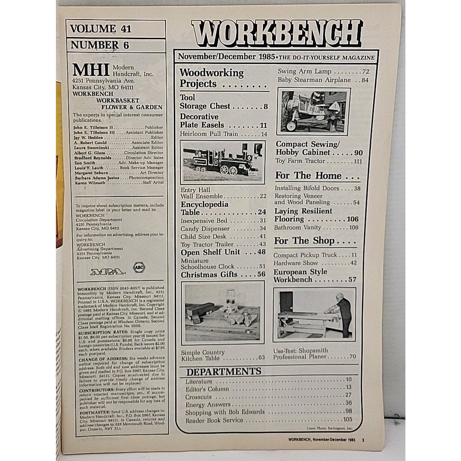 Workbench: The Do-It-Yourself Magazine - December 1985 - Volume 41 Number 6