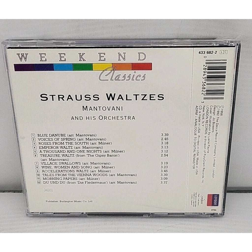 Strauss Waltzes by Mantovani Orchestra (CD, 1992)