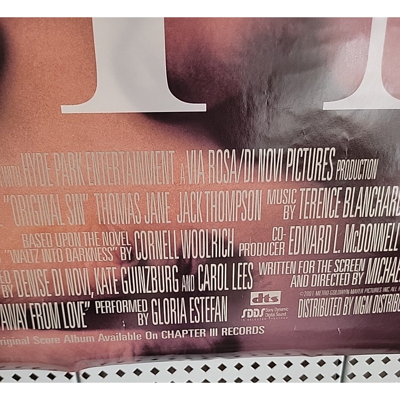 2000 Original Sin Movie Poster Banderas & Jolie Double Sided 27 x 40