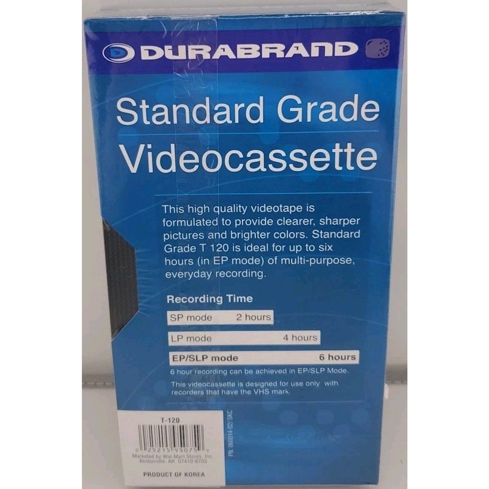 Durabrand Standard Grade Blank VHS Videocassettes T-120 Tape 2-4-6-Hr NEW