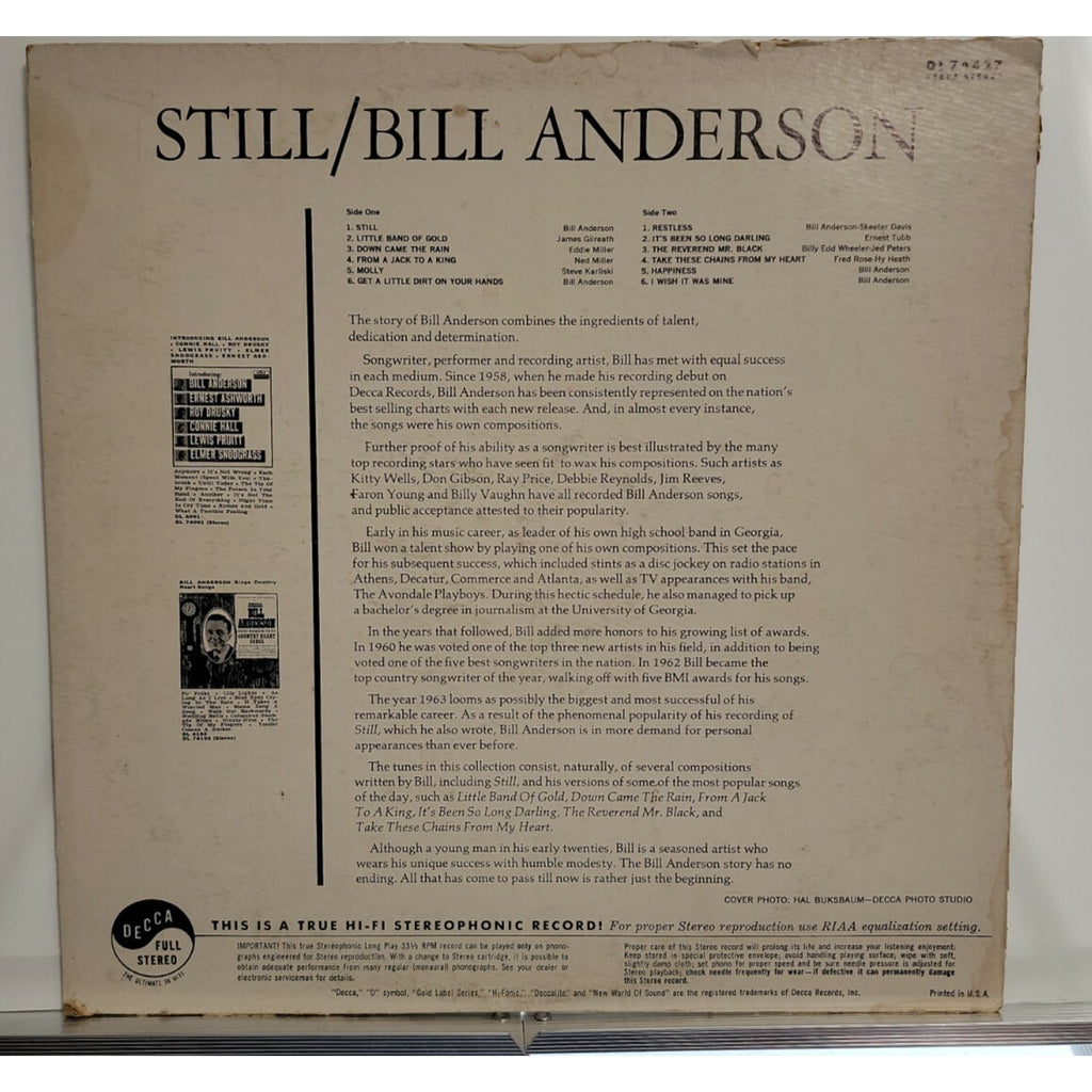 Bill Anderson – Still (Vinyl)