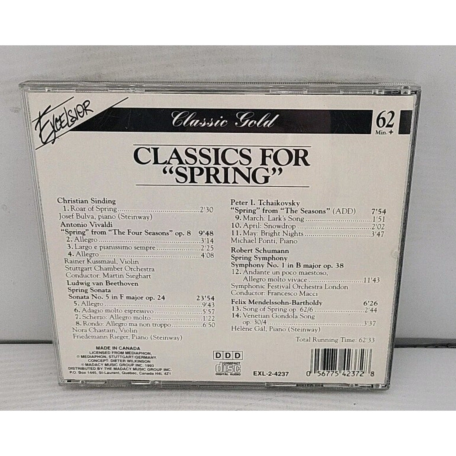 Classic's For Spring CD Vivaldi Beethoven Schumann Excelsior Classic gold 1983