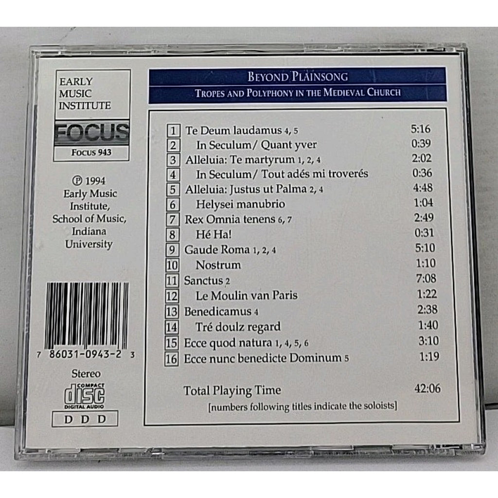 Beyond Plainsong by Various (CD, 1995)