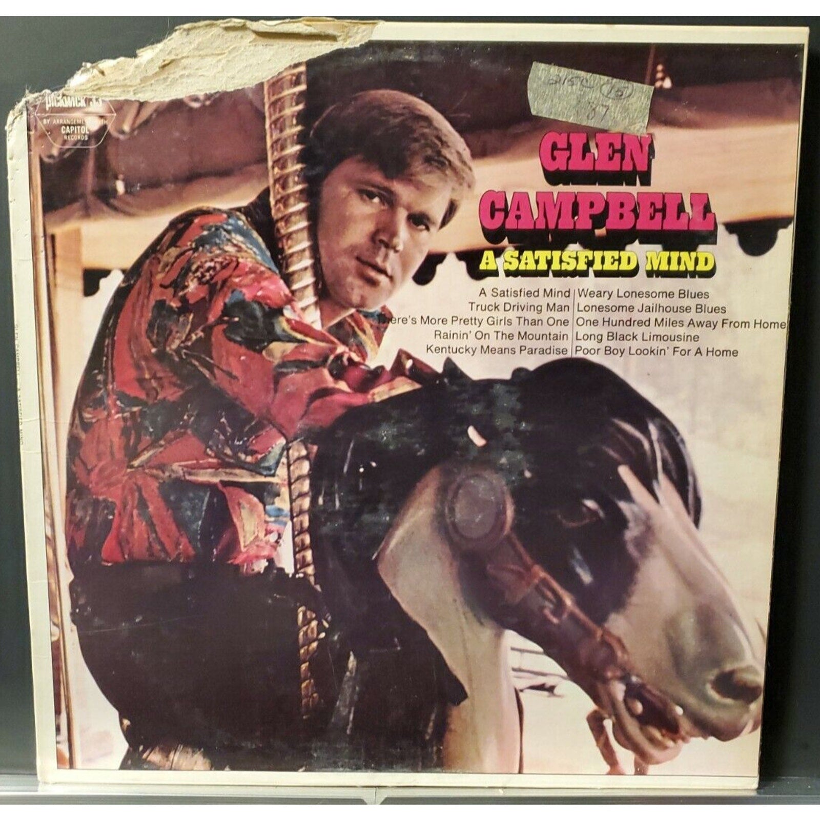Record - Glen Campbell - A Satisfied Mind - Vinyl Album LP - Capitol
