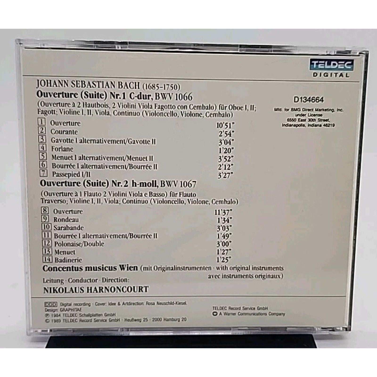 J. S. Bach Overturen Nos 1 & 2 Overtures CD