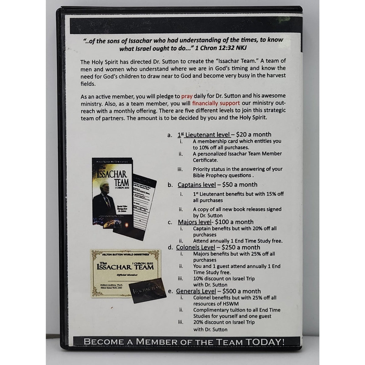 The Issachar Team: Understanding The Times DVD VIDEO 1 CHRON. 12:32