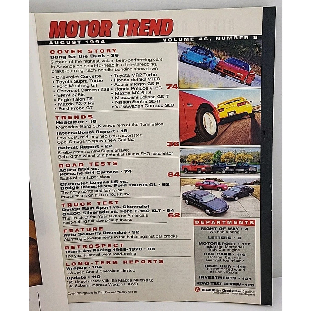 Motor Trend Magazine - August 1994 - Volume 46 Number 8