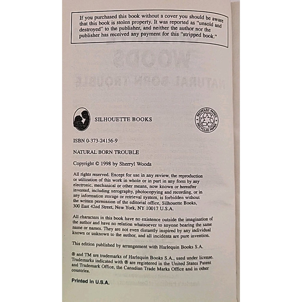 Natural Born Trouble by Sherryl Woods (1997, Mass Market)