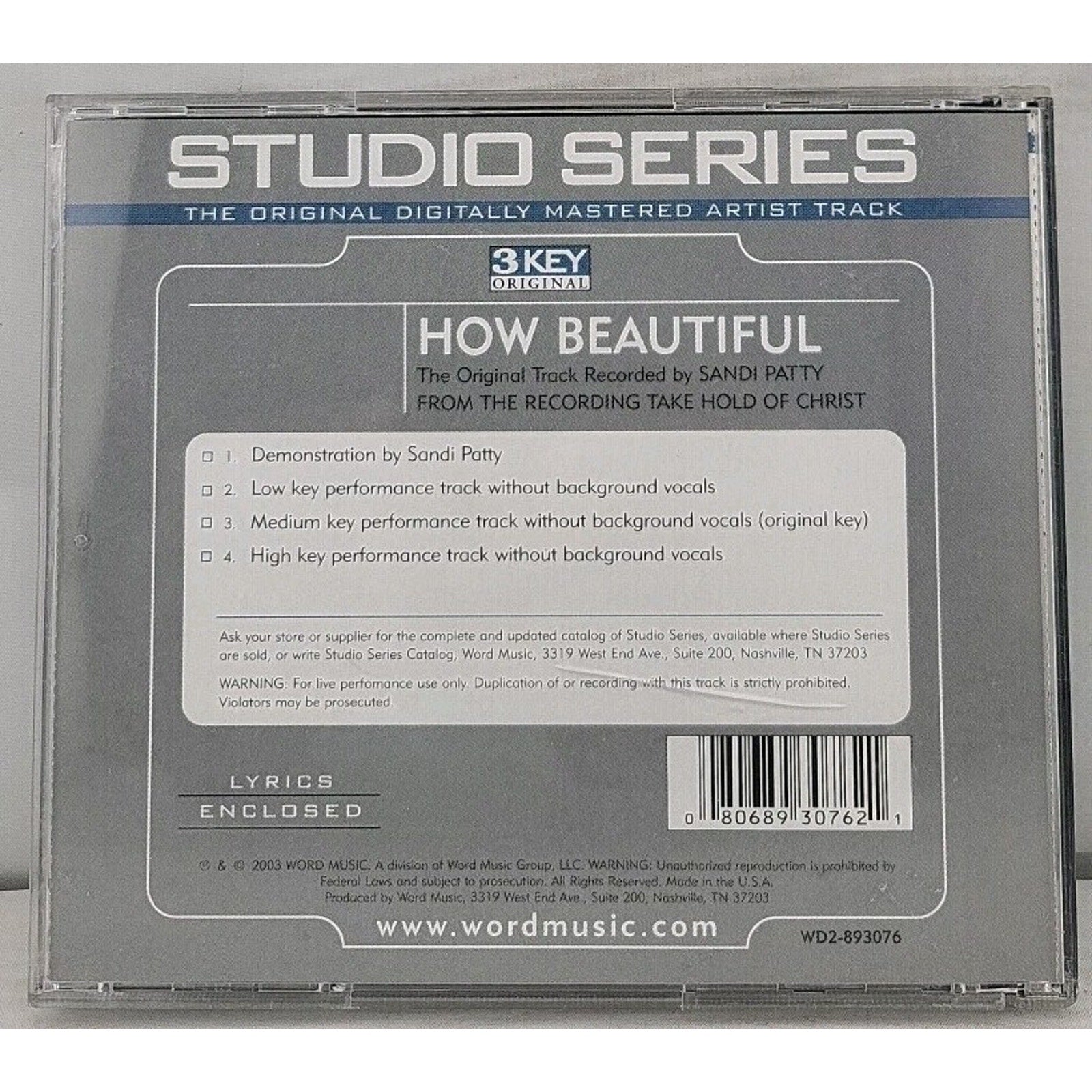 How Beautiful - Sandi Patty - Accompaniment Track (CD)