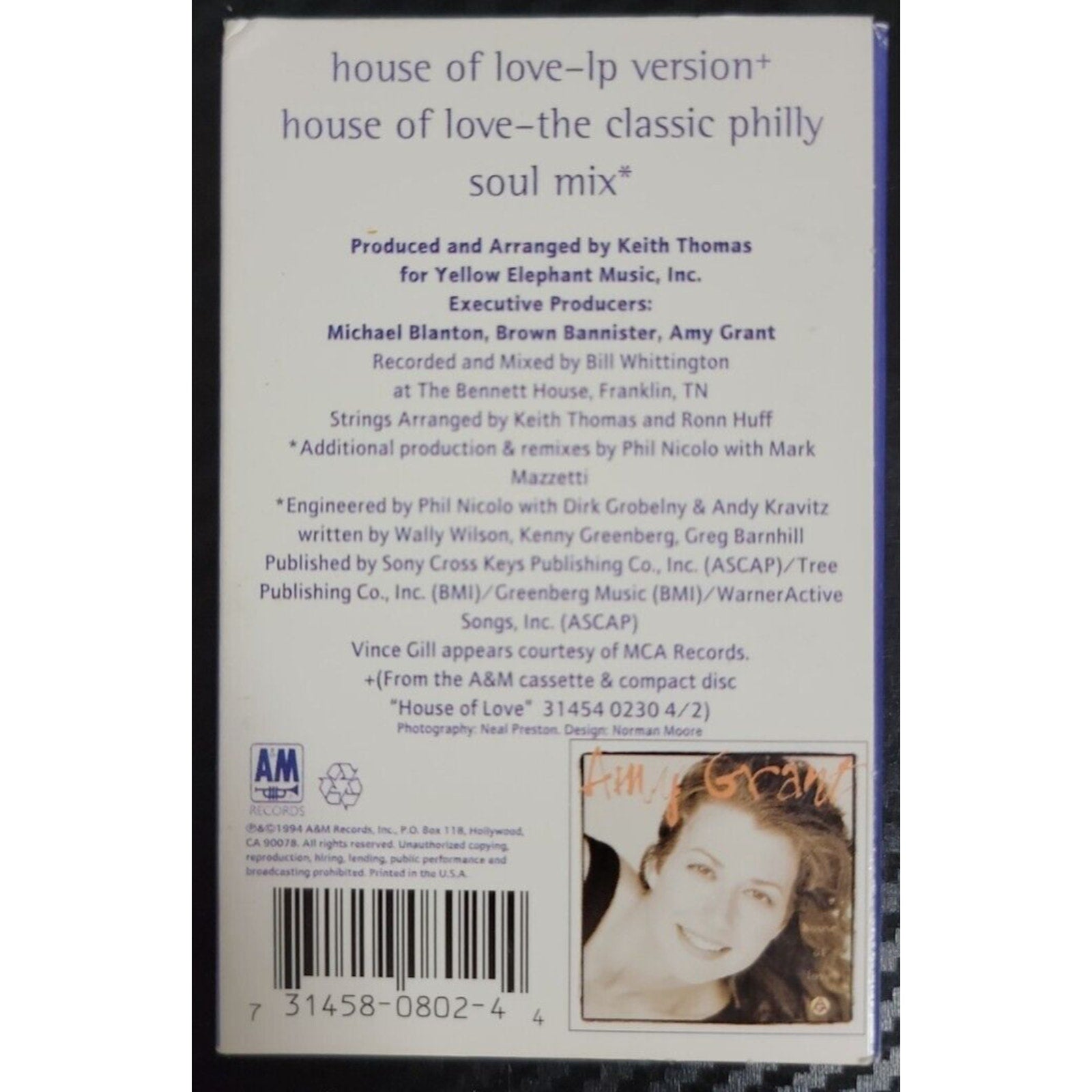 House of Love [Single] by Amy Grant (Cassette, Oct-1994, A&M (USA))