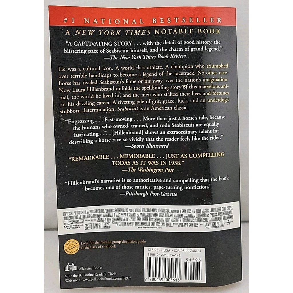 Seabiscuit : An American Legend by Laura Hillenbrand (2002, Trade Paperback)