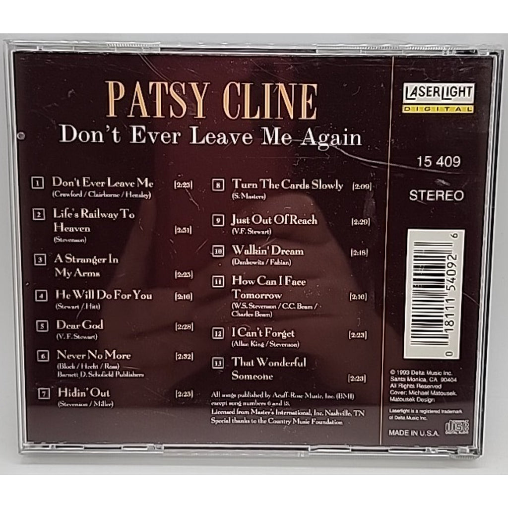 Vol. 3-Don't Ever Leave Me Aga by Patsy Cline (CD, 1991)